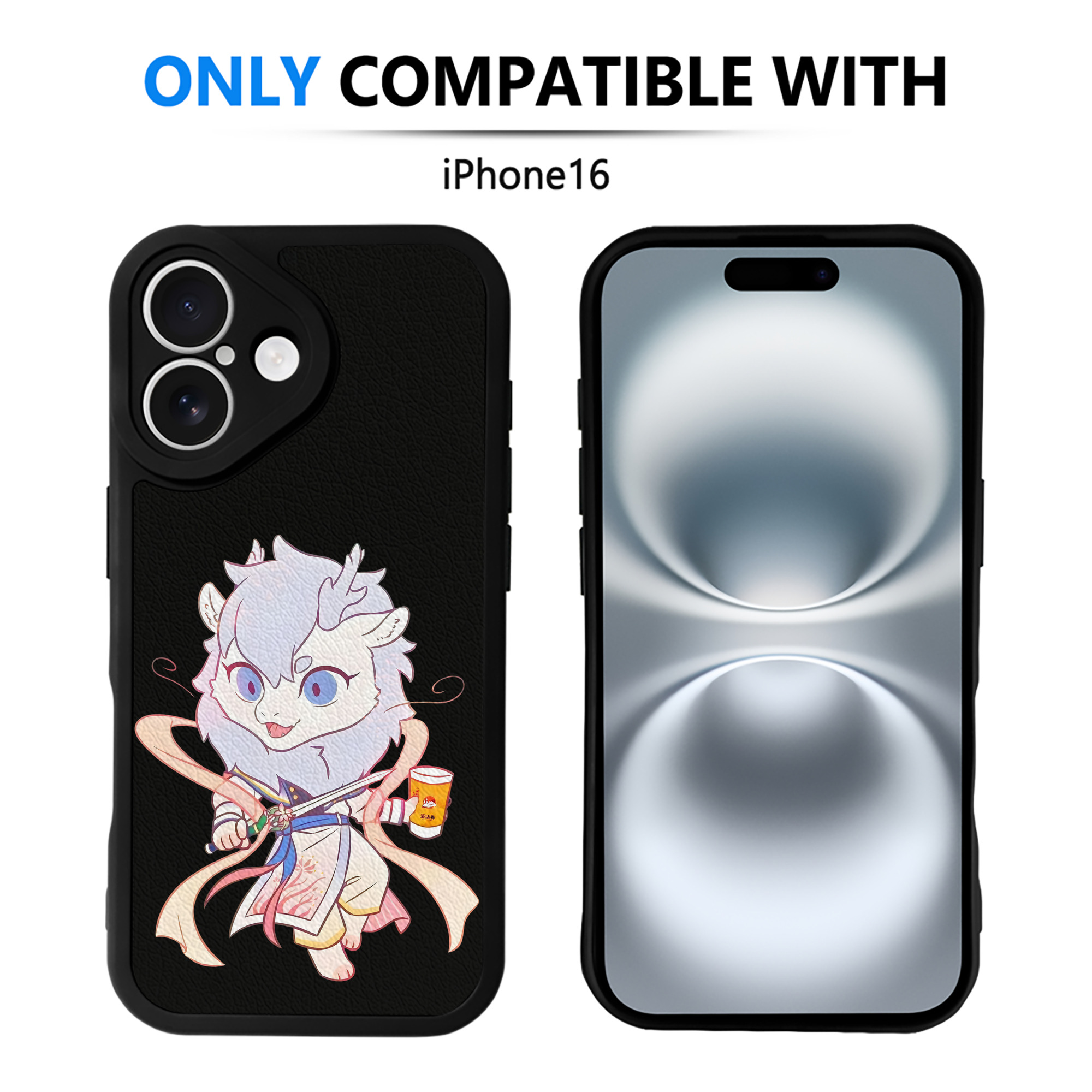 （画像用） Ne Zha 2 ナタ 魔童の大暴れ 【iPhone 16シリーズ対応】シリコンスマホケース（レザー調） 材質：シリコン